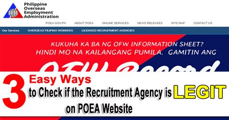 poea accredited agency|poea website.